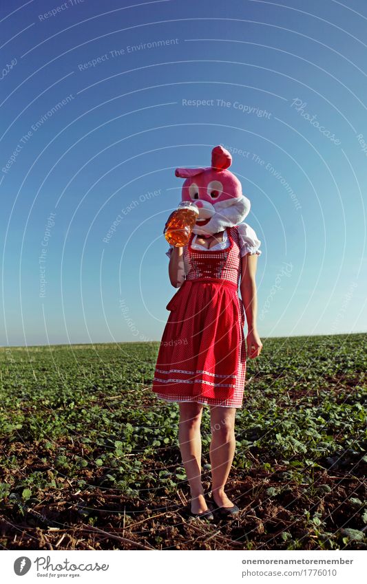 Oktoberfest - Snore Beverage Art Work of art Esthetic Posture Drinking Delicious Dress Traditional costume Red Feminine Costume Carnival Beer Beer garden