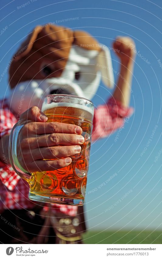 Oktoberfest - Beer! Art Work of art Esthetic Beer garden Beer glass Froth Beer mug Tradition Bavaria Costume Munich Dog Joy Comical Funster