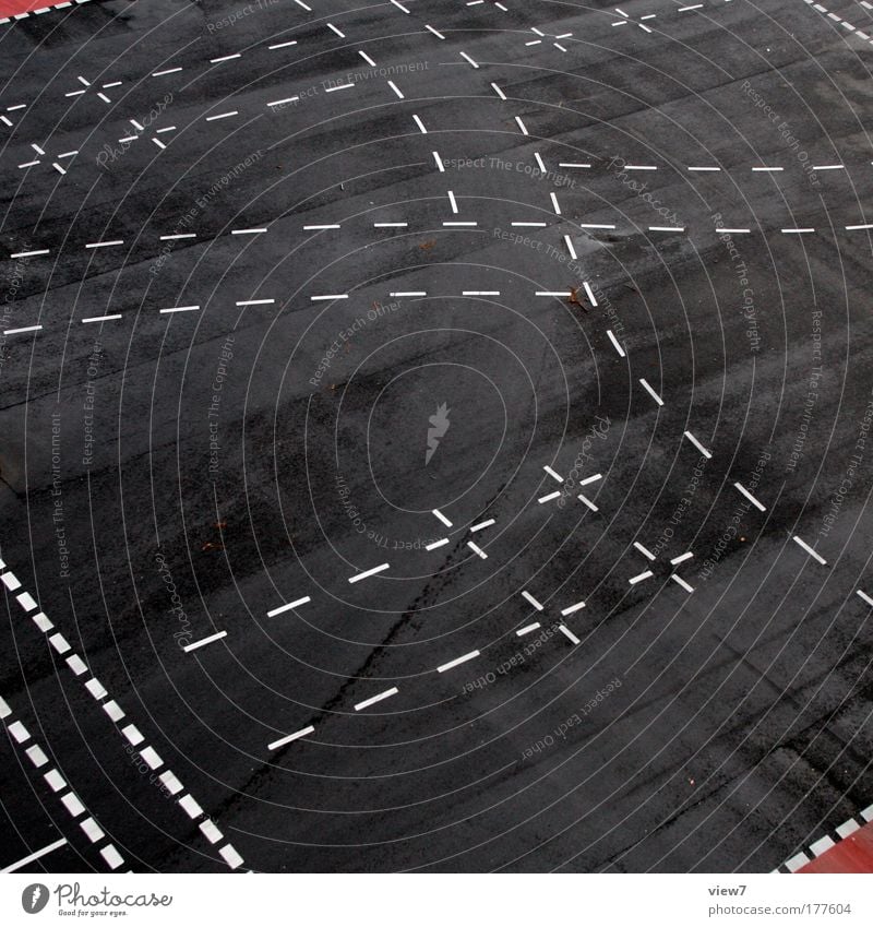 crop marks Colour photo Subdued colour Exterior shot Close-up Deserted Deep depth of field Transport Traffic infrastructure Street Crossroads Lanes & trails