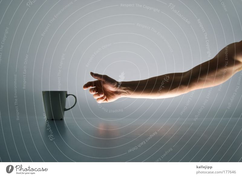 coffee to go Colour photo Subdued colour Interior shot Studio shot Detail Copy Space top Neutral Background Artificial light Light Shadow Contrast Silhouette