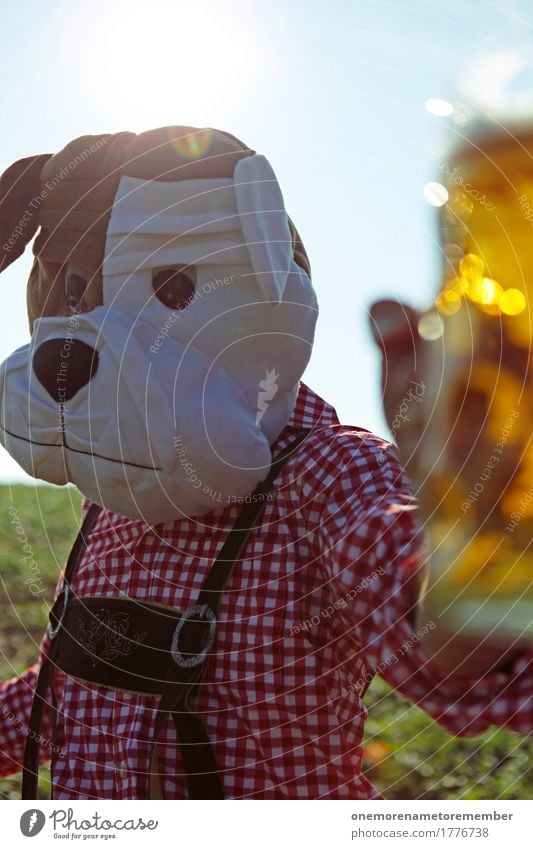 Oktoberfest - To him! Art Esthetic Toast Beer Beer garden Beer glass Froth Beer mug Bavaria Munich Tradition Costume Dog Man Symbols and metaphors Party mood