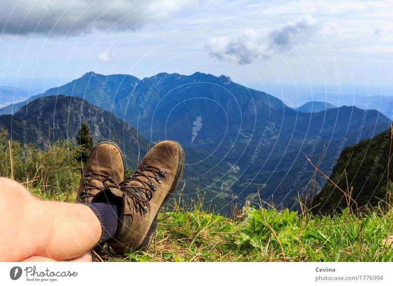 rest Lifestyle Mountain Hiking Nature Landscape Plant Animal Sky Summer Beautiful weather Grass Alps Breathe Relaxation Contentment Joie de vivre (Vitality)