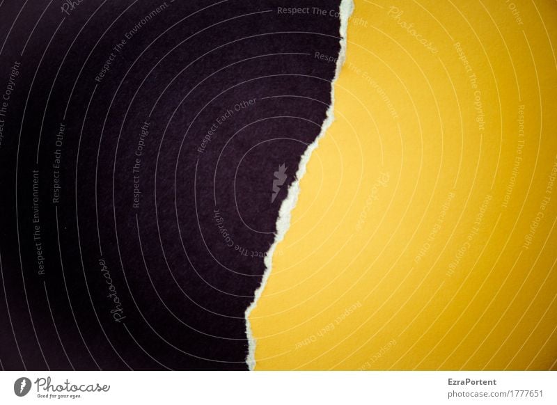 RF~SG Elegant Style Design Decoration Paper Line Dark Bright Yellow Black Colour Advertising Divide Dividing line Crack & Rip & Tear Torn Broken Illustration