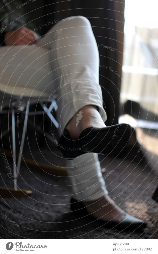 Waiting in beautiful Colour photo Interior shot Day Light Shadow Back-light Shallow depth of field Forward Lifestyle Elegant Style Design Feminine Partner Legs