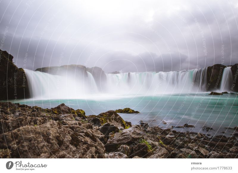 Góðafoss Waterfall Godafoss Iceland Bárðardalur Sprengisandur Ring Road Highland cattle Niagara Falls (USA) Island Moss Rock River Earth Turquoise