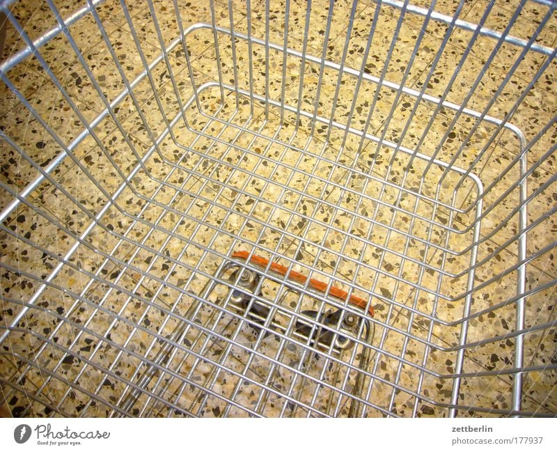 Shopping Cart Shopping basket Shopping Trolley Logistics Empty weekend shopping big purchase Grating Metal Metalware Consumption consumer society