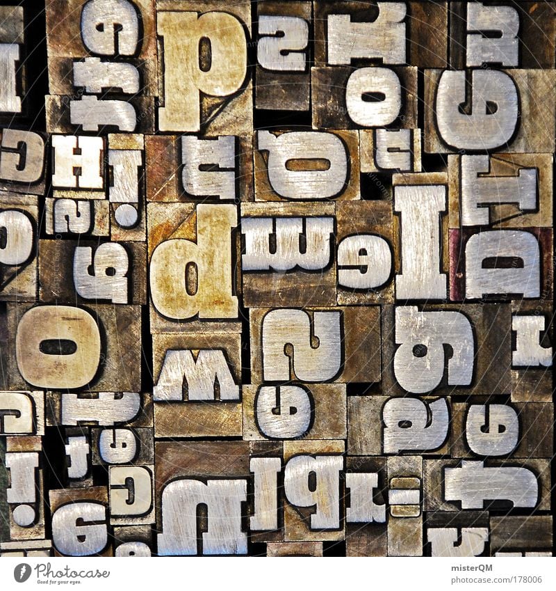 Letter salad. Colour photo Interior shot Studio shot Close-up Detail Macro (Extreme close-up) Aerial photograph Experimental Abstract Pattern