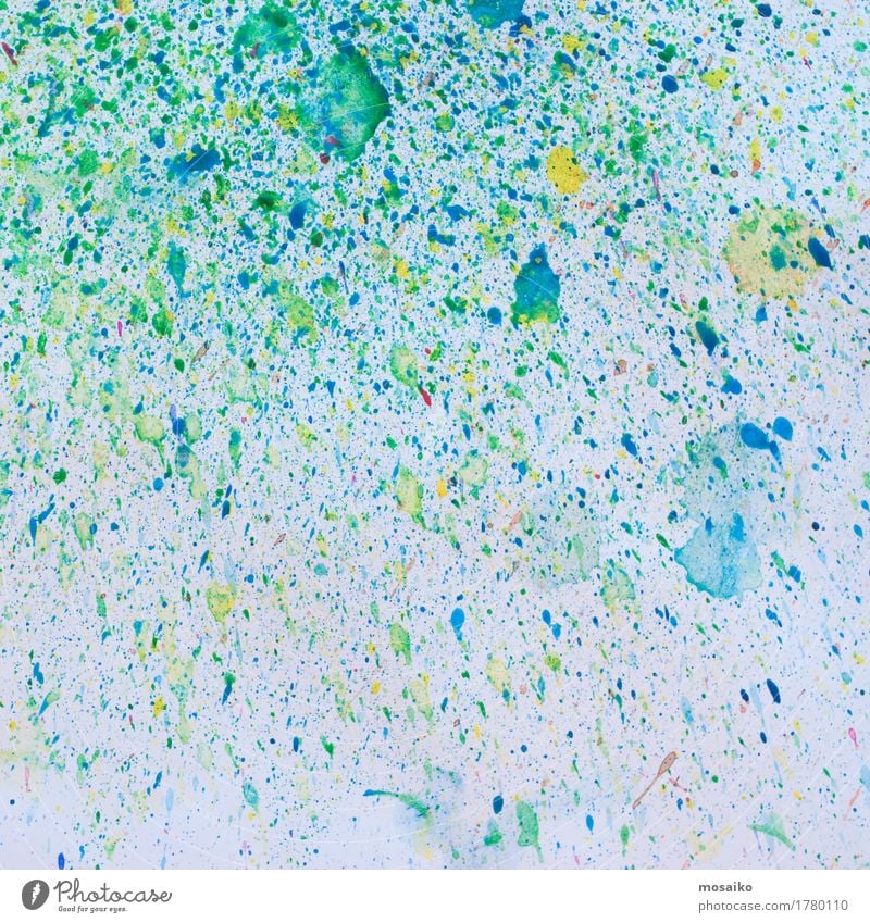 splash - blue, green and yellow watercolors Design Joy Happy Decoration Wallpaper Birthday Art Fashion Paper Hip & trendy New Retro Blue Green Turquoise White