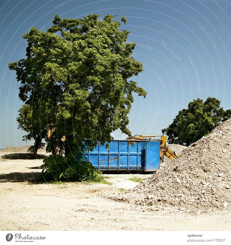 waste separation Colour photo Exterior shot Detail Deserted Day Light Shadow Contrast Sunlight Central perspective Logistics Environment Nature Landscape