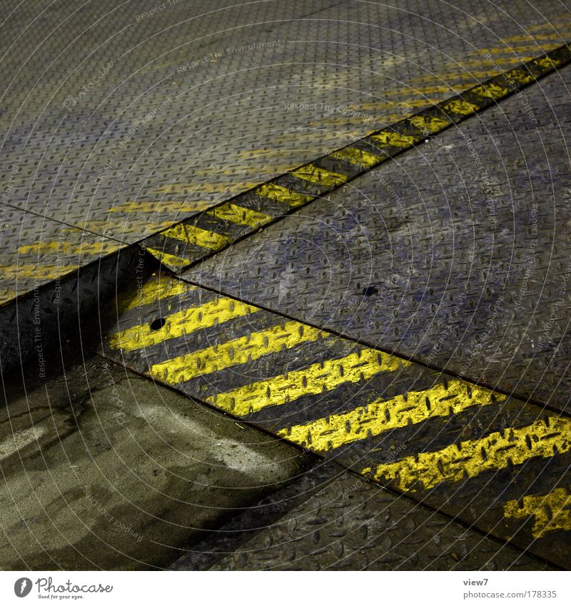 dirty striped Colour photo Multicoloured Exterior shot Detail Deserted Light Deep depth of field Transport Traffic infrastructure Street Metal Steel Rust