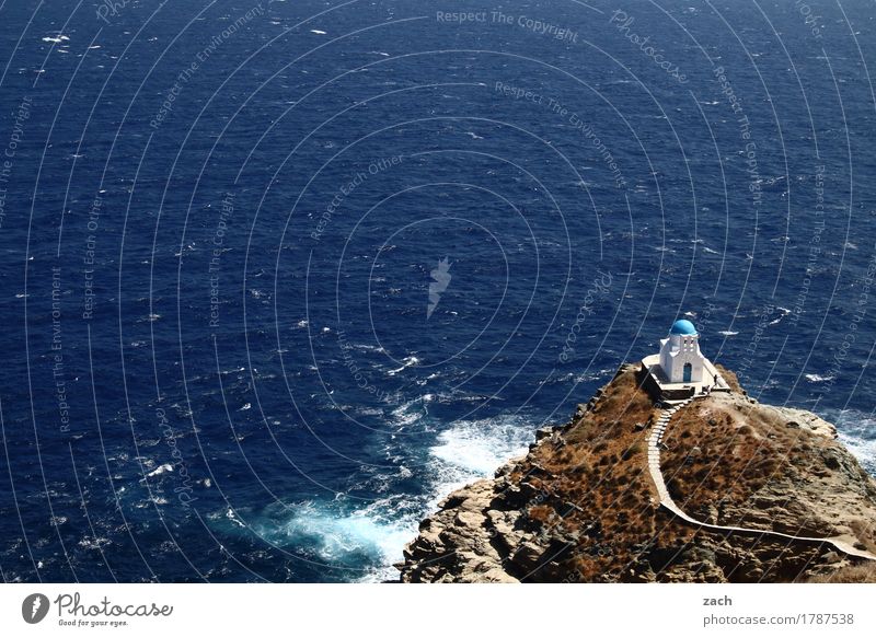 built close to the water Vacation & Travel Summer vacation Water Rock Waves Coast Ocean Aegean Sea Mediterranean sea Island Cyclades siphnos Sifnos Greece