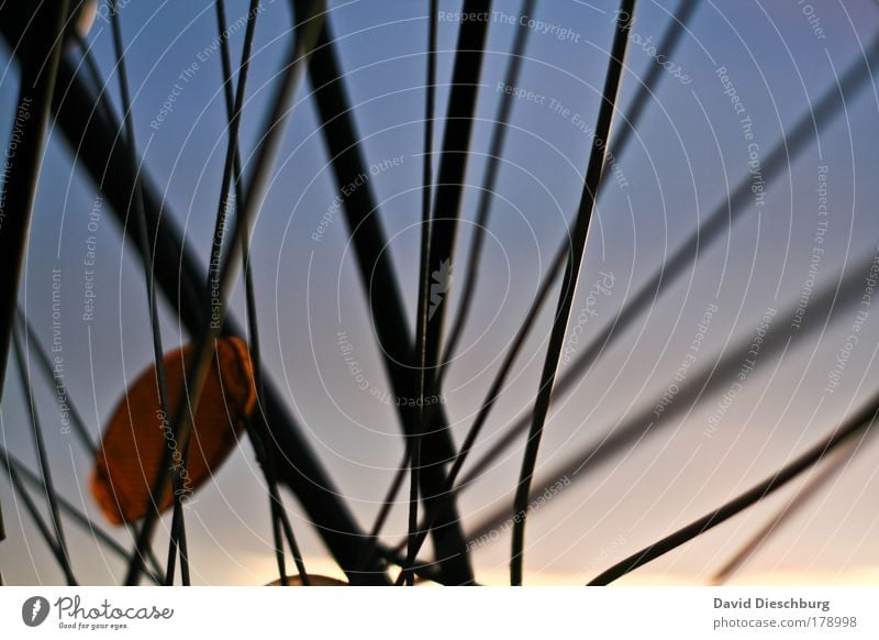 Cross and cross Colour photo Exterior shot Close-up Detail Structures and shapes Day Evening Twilight Light Shadow Contrast Silhouette Sunlight Blur Bicycle Sky