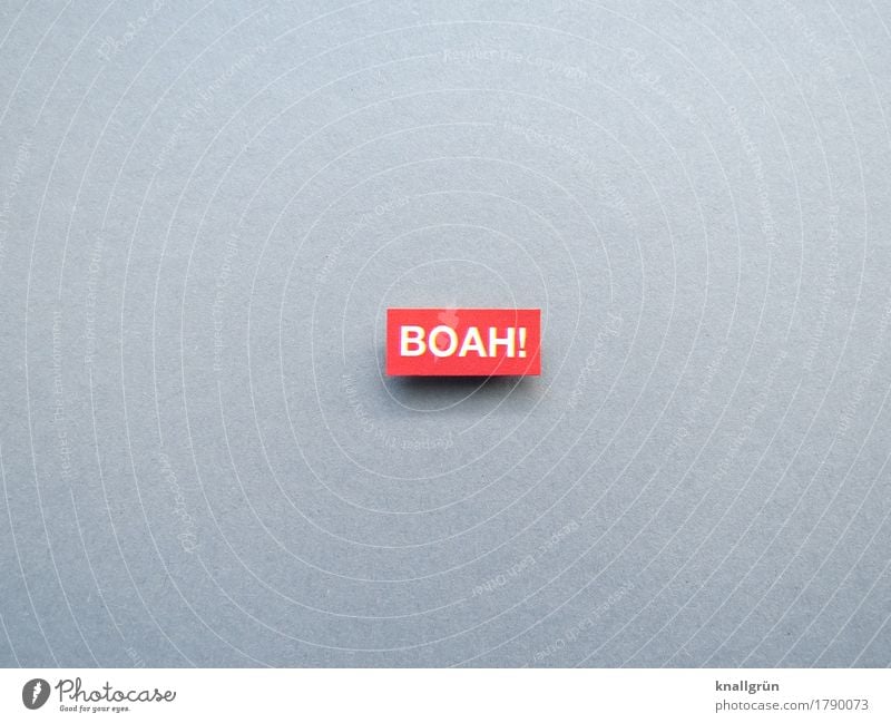 BOAH! Characters Signs and labeling Communicate Sharp-edged Gray Red White Emotions Moody Enthusiasm Curiosity Interest Surprise Amazed Exclamation Bah!