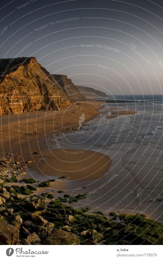 life is a beach Colour photo Exterior shot Day Sunlight Deep depth of field Far-off places Beach Ocean Waves Landscape Sand Cloudless sky Rock Discover Dream