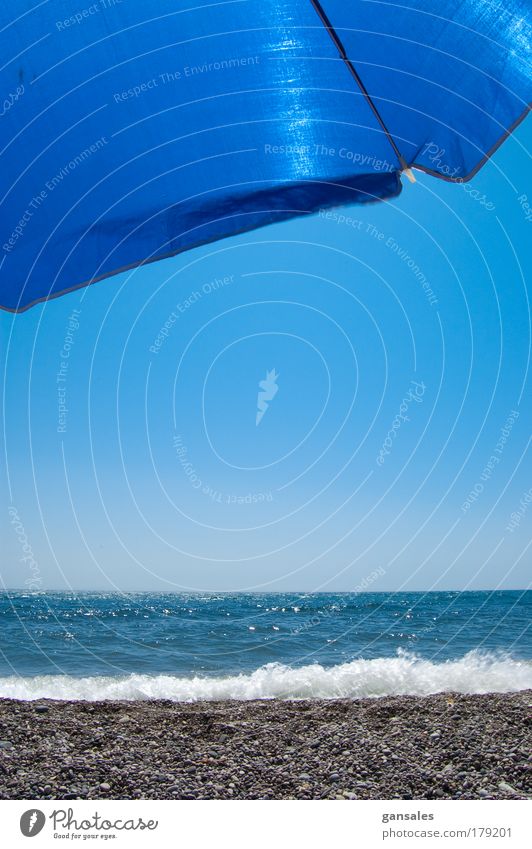 sunshade on the beach Colour photo Exterior shot Detail Abstract Deserted Day Light Contrast Sunlight Sunbeam Front view Lifestyle Joy Beautiful Relaxation