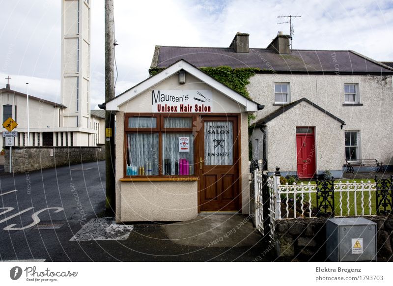 Hair dresser Services Village Small Town Deserted House (Residential Structure) Surrealism Colour photo Exterior shot Day Storefront Cute unisex Corner