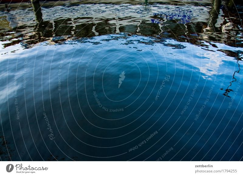 harbor Water Surface of water Lake Pond River Ocean Channel Harbour Watercraft Navigation Ferry Reflection Waves Curls Copy Space Deserted Summer Blue