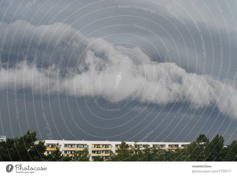 before the thunderstorm Colour photo Exterior shot Aerial photograph Deserted Day Central perspective Sky Storm clouds Summer Weather Bad weather Gale