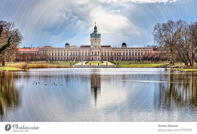 Charlottenburg Palace Relaxation Vacation & Travel Tourism Trip Sightseeing City trip Nature Landscape Sky Storm clouds Sun Autumn Park Pond Lake