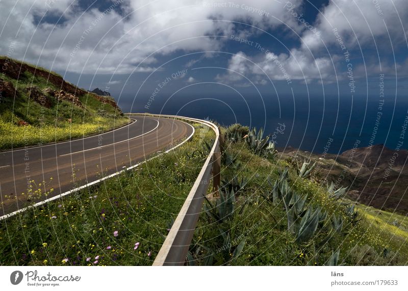 ... to the sea Colour photo Exterior shot Deserted Day Sunlight Deep depth of field Panorama (View) Vacation & Travel Trip Summer Ocean Mountain Nature