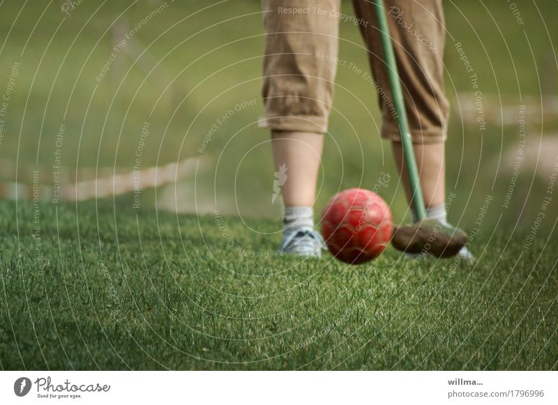 Tee off on the golf course at the farmer golf Ball Golf Sports Gold Ball Golfer Golf club Golf course country golf Mini golf Knickerbocker Playing Grass surface