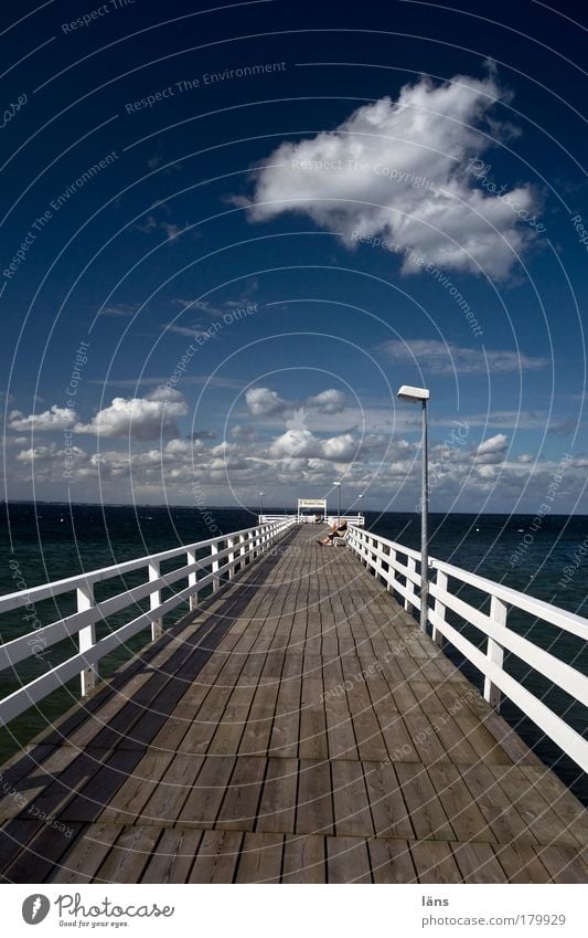 Niendorf pier Colour photo Exterior shot Day Deep depth of field Central perspective Wide angle Contentment Senses Relaxation Vacation & Travel Tourism Trip Sun