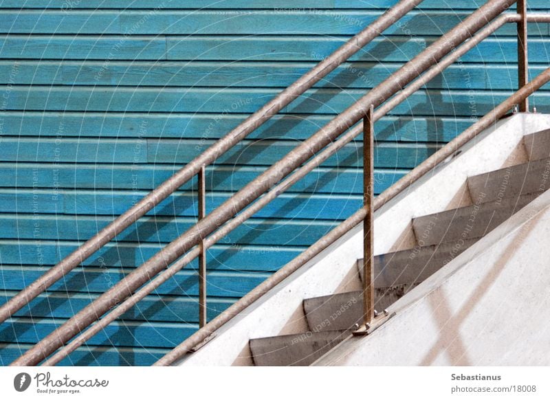 Ascent - The 100th Upload ;) Steel Wood Turquoise Netherlands Go up Architecture Stairs Handrail Stone Milways