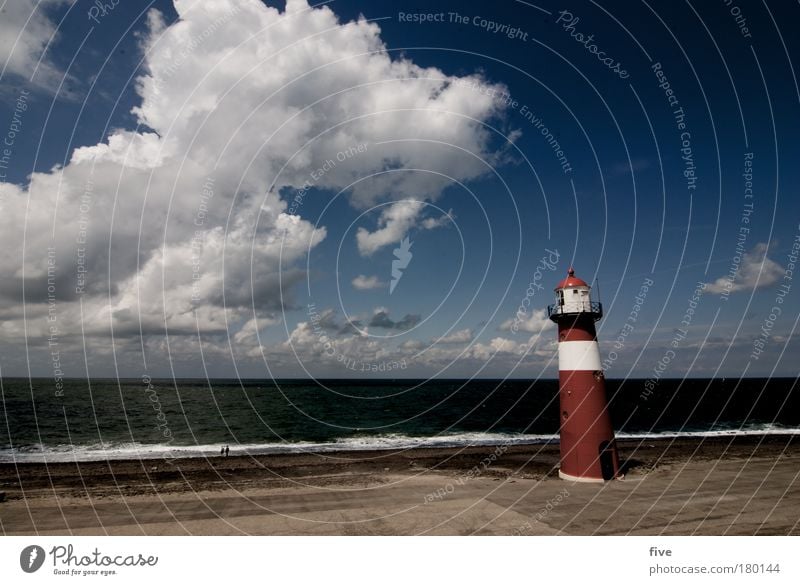 Westkapelle_V_zeeland Colour photo Exterior shot Day Light Contrast Sunlight Bird's-eye view Nature Landscape Elements Earth Water Sky Clouds Horizon Summer