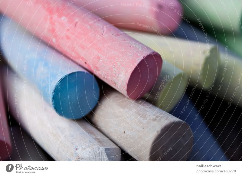 chalk colours Colour photo Multicoloured Exterior shot Close-up Detail Macro (Extreme close-up) Deserted Day Shallow depth of field Playing Blackboard Draw