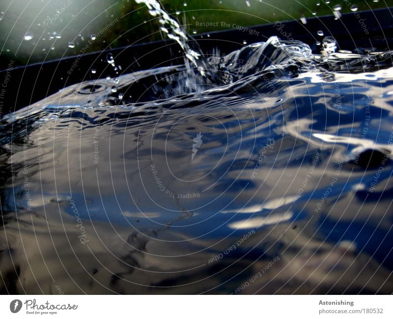 a ton of water Environment Nature Water Drops of water Waves Fluid Wet Blue Inject Colour photo Exterior shot Deserted Copy Space bottom Day Light Shadow