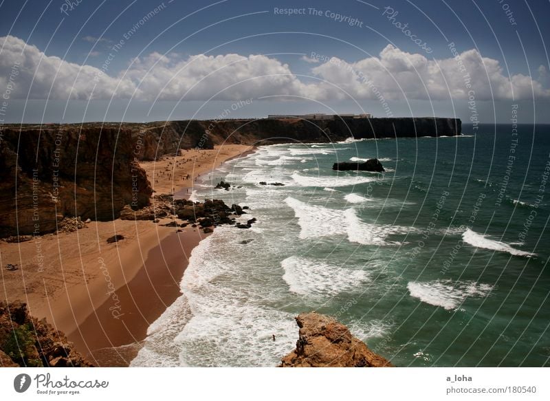 surfer dreams Colour photo Exterior shot Day Sunlight Sunbeam Deep depth of field Panorama (View) Landscape Sand Water Sky Coast Beach Bay Ocean Wet Natural