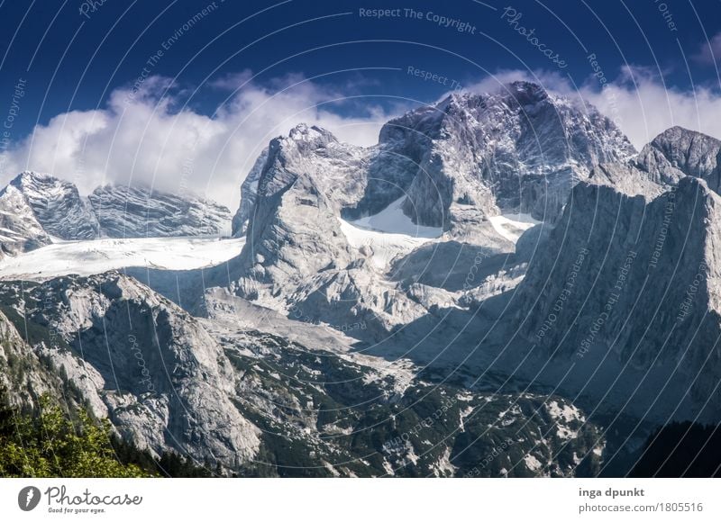 The first snow Environment Nature Landscape Elements Winter Climate Beautiful weather Snow Snowfall Alps Mountain Peak Snowcapped peak Glacier Austria