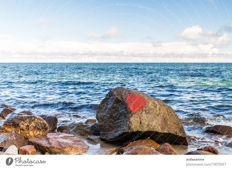 Heart beach Landscape Elements Clouds Beautiful weather Baltic Sea Emotions Contentment Joie de vivre (Vitality) Love Romance Patient Calm Colour photo