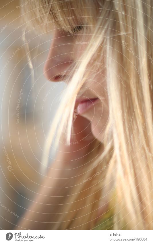 good morning sunshine Colour photo Exterior shot Day Sunlight Shallow depth of field Portrait photograph Feminine Young woman Youth (Young adults)