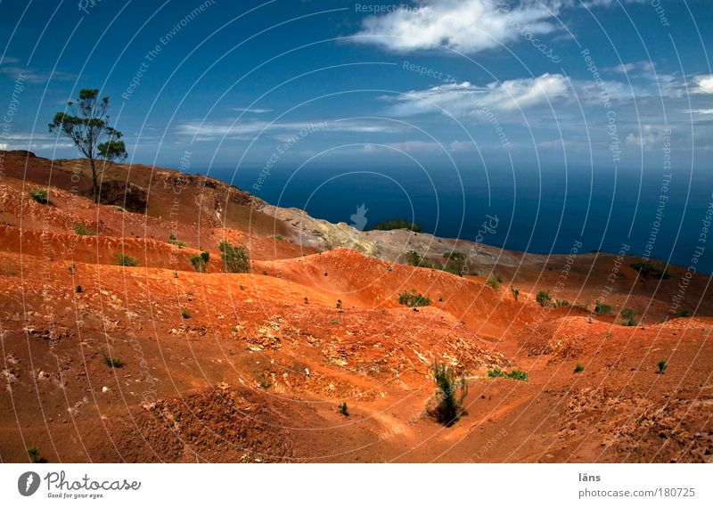 erosion Colour photo Multicoloured Exterior shot Central perspective Wide angle Nature Landscape Elements Earth Sand Water Sky Clouds Beautiful weather