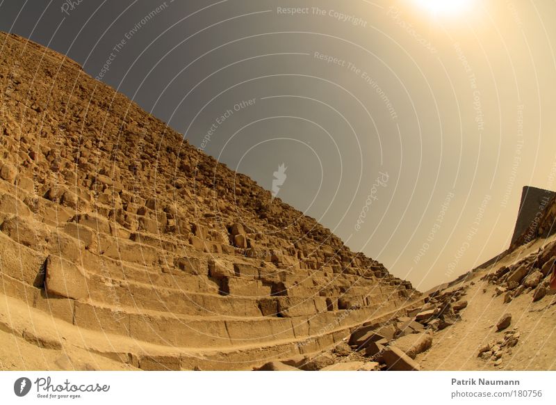 world heritage site Subdued colour Exterior shot Deserted Copy Space top Reflection Sunlight Sunbeam Fisheye Earth Sand Cloudless sky Beautiful weather Warmth