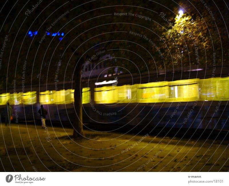 Tram Hannover in the evening Forwards Transport Central station