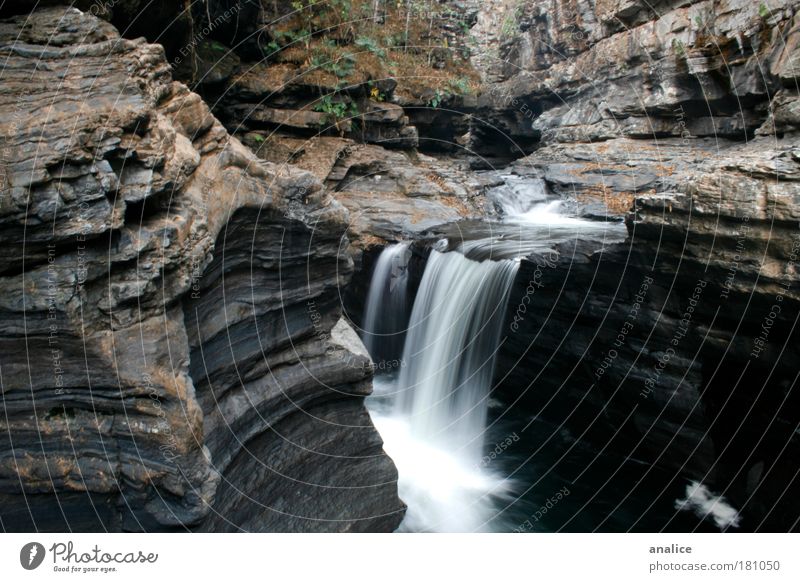 between rocks Environment Nature Water Rock Canyon Waterfall Simple Natural Brown White Relaxation Peace Serene Brazil Goiás chapada dos veadeiros Colour photo