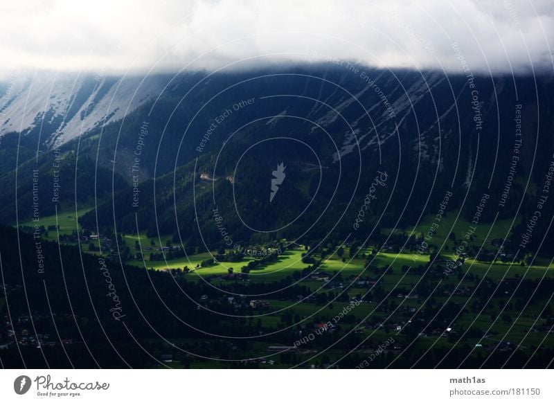 Grüne Herz von Österreich Colour photo Deserted Copy Space top Copy Space bottom Day Evening Light Shadow Deep depth of field Bird's-eye view Panorama (View)