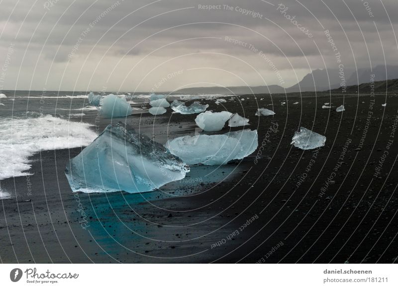 the other day in Iceland Subdued colour Deserted Copy Space top Copy Space bottom Environment Nature Landscape Sand Water Sky Clouds Climate change Weather Gale