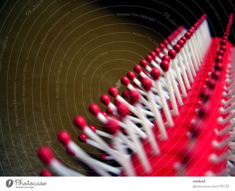 Hair comb01 Personal hygiene Things Hairdressing Brush Hairbrush Bristles Row Beaded Sequence Behind one another Symmetry