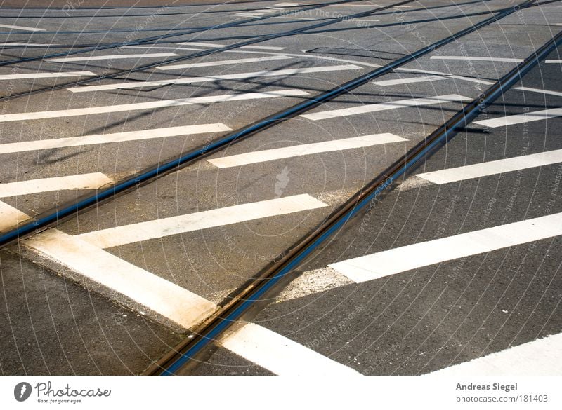 Off through the middle Colour photo Subdued colour Exterior shot Deserted Day Contrast Transport Traffic infrastructure Public transit Road traffic Motoring