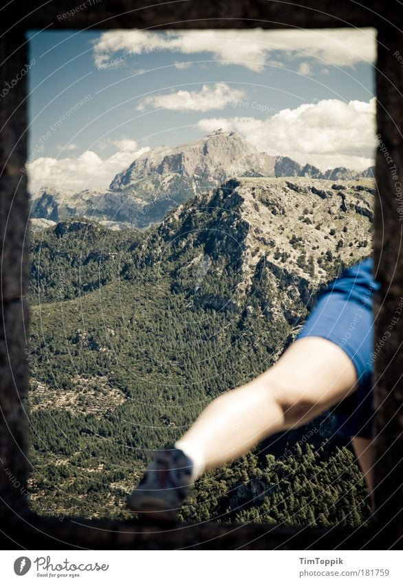 The fat children of Mallorca Subdued colour Panorama (View) Legs Feet Sky Clouds Hill Rock Mountain Peak Hiking Fat Vacation & Travel Vacation photo