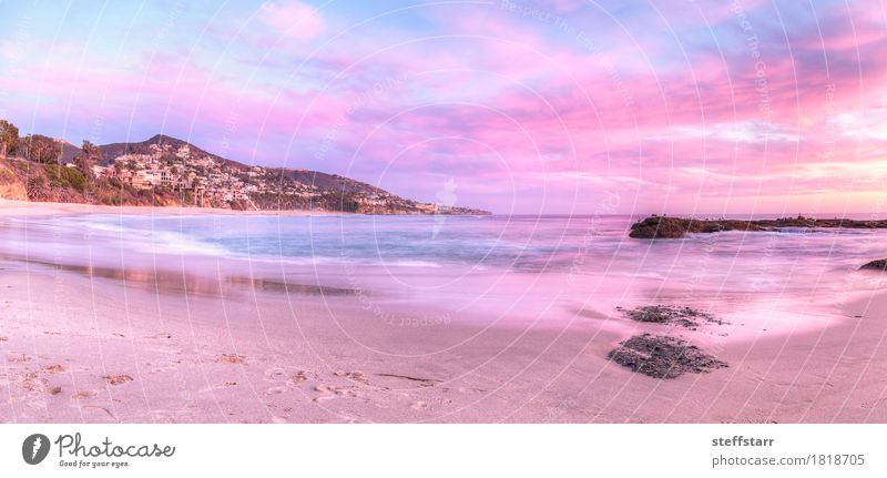 Sunset view of Treasure Island Beach Nature Landscape Clouds Sunrise Summer Coast Ocean Success Blue Violet Pink Red Peaceful Serene "Laguna Beach California