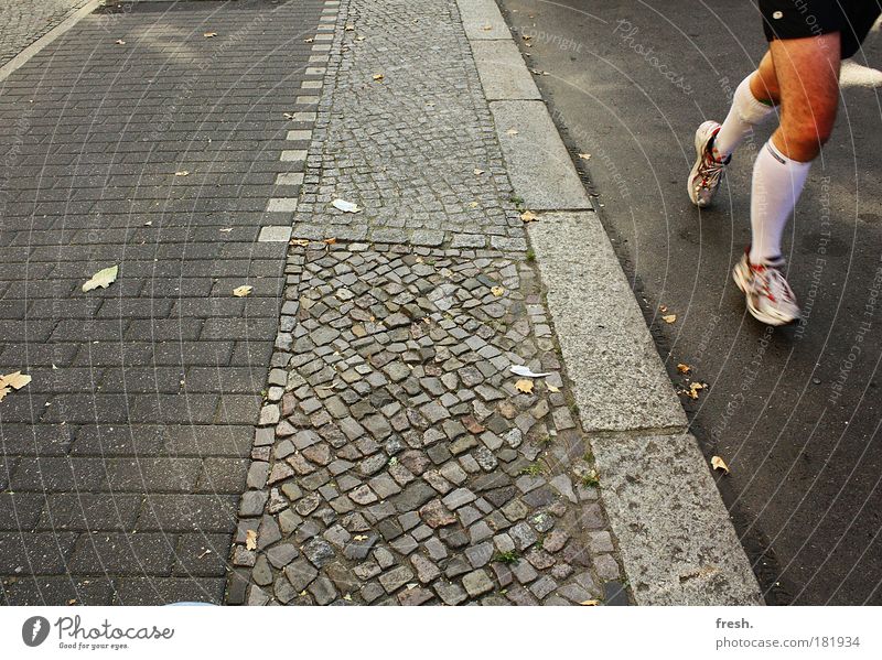 run forest run Colour photo Exterior shot Experimental Copy Space left Copy Space middle Day Bird's-eye view Fitness Sports Training Sportsperson Sporting event