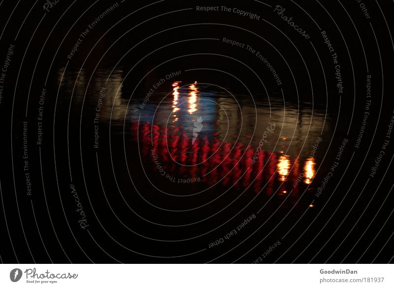 Isar Environment Water River Surrealism Cold Reflection Exterior shot Deserted Night Mirror image Surface of water Water reflection Light (Natural Phenomenon)