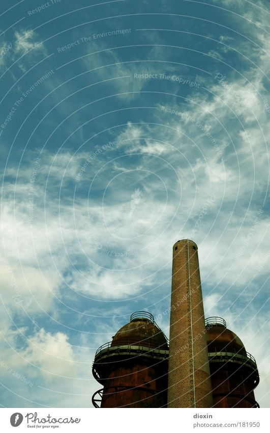 Dawning of a New Era Colour photo Exterior shot Deserted Copy Space left Copy Space top Day Wide angle Industry Technology Sky Clouds Hut Industrial plant