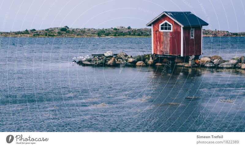 boathouse Fishing (Angle) Adventure Summer Ocean Landscape Coast Bay Baltic Sea Hut Boathouse Catch Vacation & Travel Old Simple Natural Retro Optimism