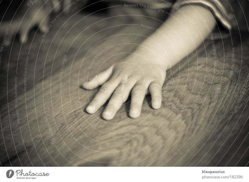 child's hand Black & white photo Interior shot Detail Copy Space bottom Dawn Shadow Contrast Sunlight Low-key Shallow depth of field Skin Living or residing