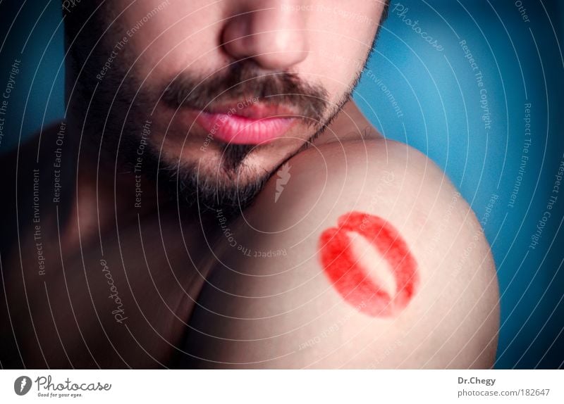 Kiss Colour photo Multicoloured Interior shot Studio shot Close-up Detail Neutral Background Light Contrast Shallow depth of field Upper body Front view